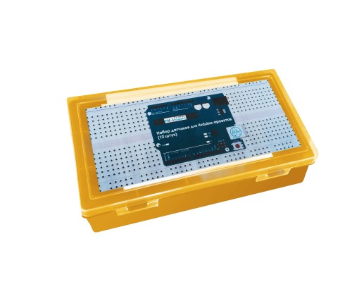 Набор датчиков для Arduino-проектов (12 штук) желтый кейс