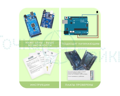 Набор с платой Arduino-совместимой Uno R3 CH340G, макетной платой, корпусом и проводами